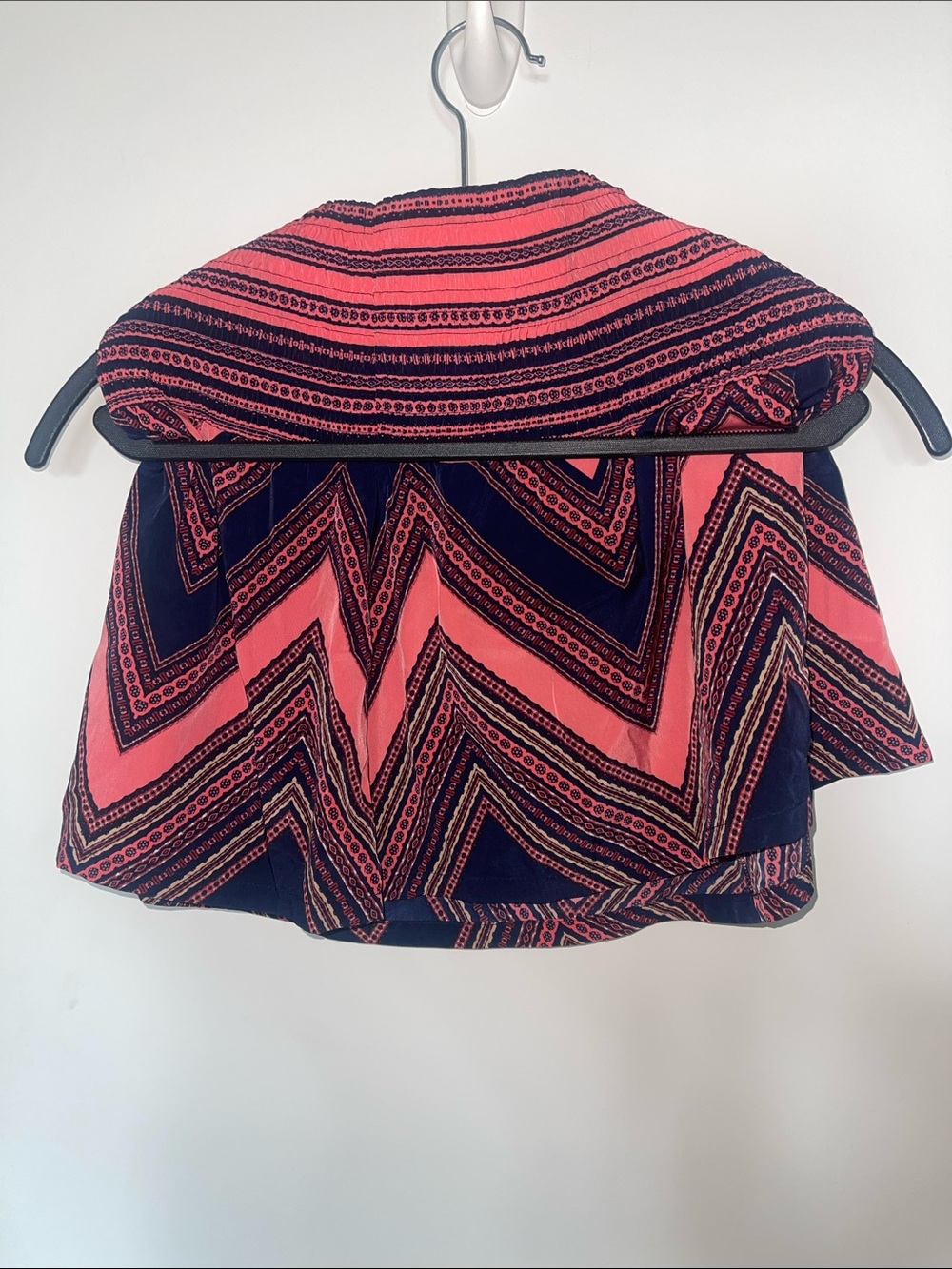 Express Pink and Navy Chevron Mini Skirt